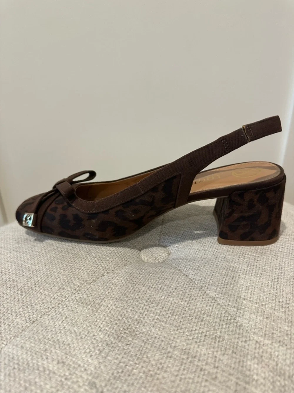 Sam & Libby size 8 Giselle Brown slingback leopard pattern pumps - Picture 5 of 10
